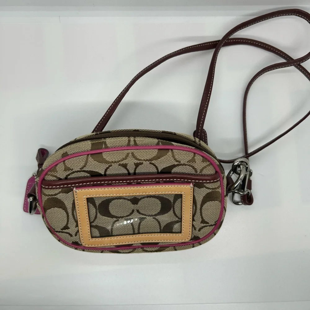 Coach Pink and Brown Crossbody Bag - Picture 2 of 7